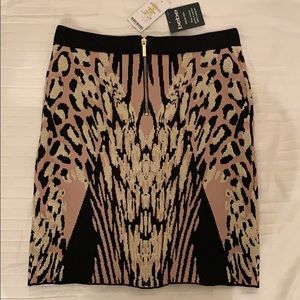 Bebe Metallic Knit Mini Skirt XS